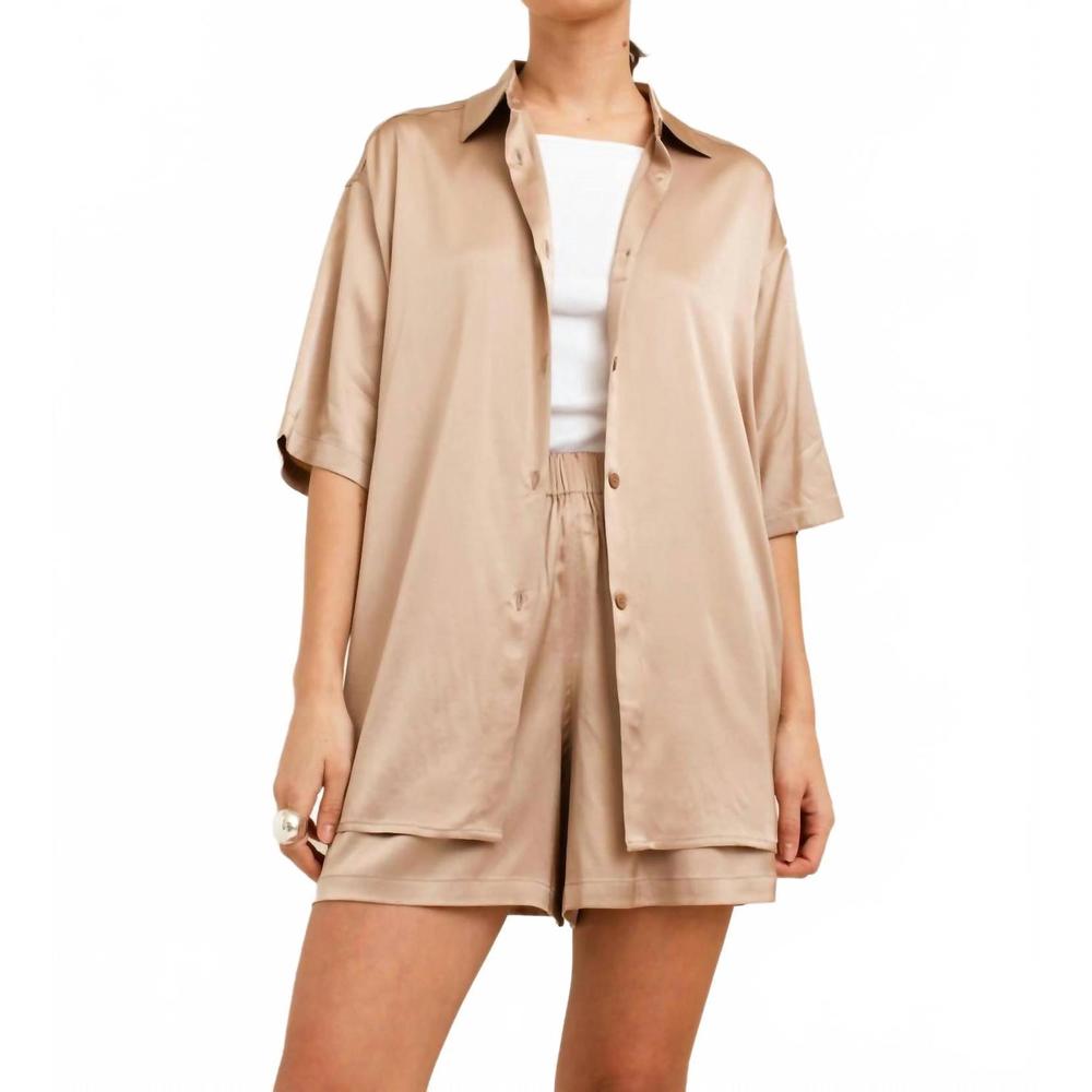 NEW PAPER LABEL valentina short sleeve top in dune